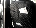 Funda protectora trasera de asiento de coche con bolsillos universal de PU impermeable protector anti-patada contra rasguños y suciedad 4