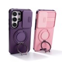Funda resistente para Samsung Galaxy A15 con soporte Tapa deslizante de la cámara Anillo abatible Funda protectora para móvil para ver videos 2