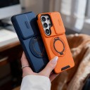 Funda resistente para Samsung Galaxy A15 con soporte Tapa deslizante de la cámara Anillo abatible Funda protectora para móvil para ver videos 5