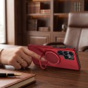 Funda Samsung Galaxy S25 Edge con soporte circular giratorio de 360 grados Carga inalámbrica Fibra de carbono Policarbonato y TPU Funda para móvil 5