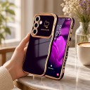 Funda suave para Samsung Galaxy S24+ con bordes ondulados y protección de cámara PC y TPU Funda flexible para móvil Samsung S24 Plus 14