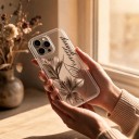 Funda transparente a prueba de golpes para iPhone 17 Pro Max con motivo vintage de lirios y la inscripción Forever young marco Protección 3