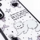Funda transparente con correa para la muñeca Samsung Galaxy A36 5G Resistente Diseño de gato con lazos y taza Bordes negros Protección de la cámara 2