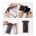 Funda transparente impermeable para teléfono hasta 7,0" PVC Cubierta táctil Funda de natación y submarinismo Cerrada con cordón 22x10,6 cm 3