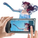 Funda transparente impermeable para teléfono hasta 7,0" PVC Cubierta táctil Funda de natación y submarinismo Cerrada con cordón 22x10,6 cm 7