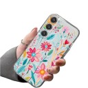 Funda transparente para Samsung Galaxy S24 con diseño de flores Funda de silicona Carcasa transparente Protección de cámara Carcasa trasera 3