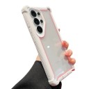 Funda transparente resistente para Samsung Galaxy A15 con marco de color esquinas reforzadas protección de la cámara laterales 5