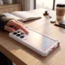 Funda transparente resistente para Samsung Galaxy A17 con marco de color esquinas reforzadas protección de cámara laterales antideslizantes 2