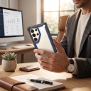 Funda transparente resistente para Samsung Galaxy A36 con marco de color, esquinas reforzadas, protección de cámara y laterales 4