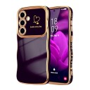 Funda trasera con borde dorado ondulado para Samsung Galaxy A36 Corazones en el lateral Resistente Protección de la cámara 3,5 mm 6
