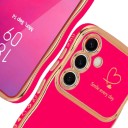 Funda trasera con borde dorado ondulado para Samsung Galaxy A36 Corazones en el lateral Resistente Protección de la cámara 3,5 mm 2