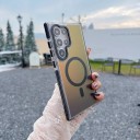 Funda trasera para Samsung Galaxy S25 Ultra Carga inalámbrica sin quitar TPU y policarbonato Bisel protector de la cámara Funda para móvil 4