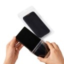 Fundas impermeables para teléfono 2 unidades de 19,6 cm transparentes y a prueba de polvo con soporte para pantalla táctil y orificio para colgar 3