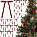 Fundite de Crăciun din catifea Set 10 buc Uvazute 12,7 x 17,8 cm Catifea Decorațiuni pentru bradul de Crăciun Coroană și cadouri 1