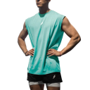 Funktionelt herretanktop Polyester sportmateriale Rund hals Enkeltfarvet design Let pasform Til træning og fritid 8