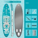 Funwater 320x84x15 cm-es Nafukható Pádlás Prkno 150 kg Teherbírás PVC Tiki Maszk Paddle 3 Uszonnyal Vállpánttal és Hátizsákkal 3