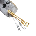 Furculițe pentru fructe din oțel inoxidabil de 13,1 cm Aurii sau argintii, furculițe mici pentru fructe, prăjituri, deserturi, accesorii multifuncționale pentru bucătărie, 6 bucăți 1