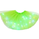 Fustă de balet mini pentru femei, cu iluminare LED, 40 cm, cu imprimeu de stele, fustă tutu stratificată, alimentată cu baterii 13