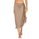 Fustă de plajă pentru femei Sarong înfășurat cu lungimea sub genunchi Volan plisat pe margine Legare pe lateral Material ușor 5