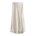Fustă lungă din satin pentru femei, cu talie înaltă, elegantă, maxi, pentru vară, fustă din satin pentru petreceri, material moale 3