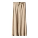 Fustă lungă din satin pentru femei, elegantă, strălucitoare, cu talie dreaptă, netedă, formală, pentru seara, bal, nuntă, petrecere 12