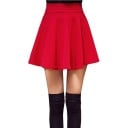 Fustă mini evazată pentru femei cu talie înaltă și lată Material elastic din poliester și spandex cu o textură fină Croială evazată 2