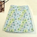 Fustă mini pentru femei cu imprimeu floral pronunțat Croială A-line cu talie netedă Amestec elastic de poliester cu bumbac și spandex 7