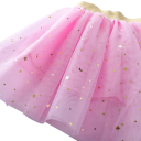 Fustă pentru fete cu un singur colorat cu stele și sclipici dantelată peste genunchi din bumbac elegantă fustă festivă 3
