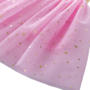 Fustă pentru fete cu un singur colorat cu stele și sclipici dantelată peste genunchi din bumbac elegantă fustă festivă 4