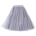 Fustă pentru fete Uni cu volane Dantelată Sub genunchi Bumbac și dantelă Elegantă fustă midi de sărbătoare 7