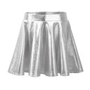 Fustă pentru fete Unicolor Lucioasă Peste genunchi Poliester Spandex Fustă elastică festivă pentru fete 6