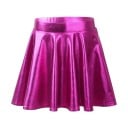Fustă pentru fete Unicolor Lucioasă Peste genunchi Poliester Spandex Fustă elastică festivă pentru fete 9
