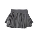 Fustă sportivă scurtă pentru femei, design simplu, bumbac, poliester, spandex, fustă elastică și confortabilă cu pantaloni scurți interni 4