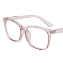 Gafas con filtro de luz azul para computadora y móvil Montura de plástico cuadrada Patillas anchas Cristales transparentes Remaches decorativos 1