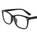 Gafas con filtro de luz azul para computadora y móvil Montura de plástico cuadrada Patillas anchas Cristales transparentes Remaches decorativos 10