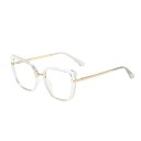 Gafas contra la luz azul para ordenador y móvil con montura cuadrada en forma de ojos de gato Puente metálico delgado y laterales Lentes 6