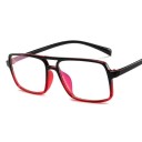 Gafas contra la luz azul para ordenador y teléfono Montura de plástico cuadrada con doble puente Grandes lentes rectangulares transparentes 4
