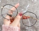 Gafas contra la luz azul para trabajar en el ordenador Lentes poligonales en un delgado marco de metal Soportes y varillas con puntas transparentes 2