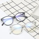 Gafas contra la luz azul para trabajar en el ordenador Montura de plástico redonda con remaches metálicos Puentes y varillas integrados con extremos 6