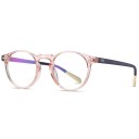 Gafas contra la luz azul para trabajar en el ordenador Montura redonda con puente en forma de agujero de cerradura Lentes claros Patillas con puntas 3