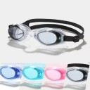 Gafas de natación de silicona con lentes HD, sellado cómodo, correa ajustable, amplio campo de visión para piscina y agua abierta, entrenamiento y recreación 2