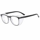 Gafas de protección 147 mm marco de PC 26 g transparentes antiempañamiento protección contra luz azul con protectores laterales 3