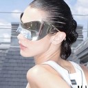 Gafas de sol futuristas Gafas de seguridad de gran tamaño Gafas de sol de gran tamaño Gafas redondas modernas Gafas con forma 16 x 9,5 x 7,5 cm 3
