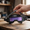 Gafas de soldadura auto-tintadas TX-R00 Filtro 9 x 3,4 cm Tinte DIN9 a DIN13 Alimentación solar Material PP Negro Para soldadura 4