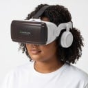 Gafas VR con auriculares para teléfonos móviles de 4,5 a 6,53 pulgadas casco 3D para realidad virtual con correa para la cabeza en color blanco 5