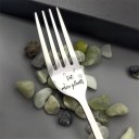 Gaffel i rustfrit stål med indskrift 5