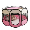 Gaiola dobrável octogonal para cães e gatos 73 x 73 x 43 cm Ninho portátil para animais de estimação com vedação Sala de parto e acessórios 3