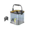 Găleată pliabilă pentru pescuit YUZHIYUAN transparentă 22 cm plastic cu fermoar capac negru recipient transparent pentru pești vii și transportul apei 1