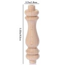 Gamba in legno per mobili profilo tornito 8,2 cm legno massello naturale chiaro gamba per mobile comò armadio 2