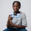 Gamepad Bluetooth 9,8 x 16 cm para PS4 PS3 e PC com retroiluminação RGB e painel táctil controlador sem fios com giroscópio de 6 eixos 5